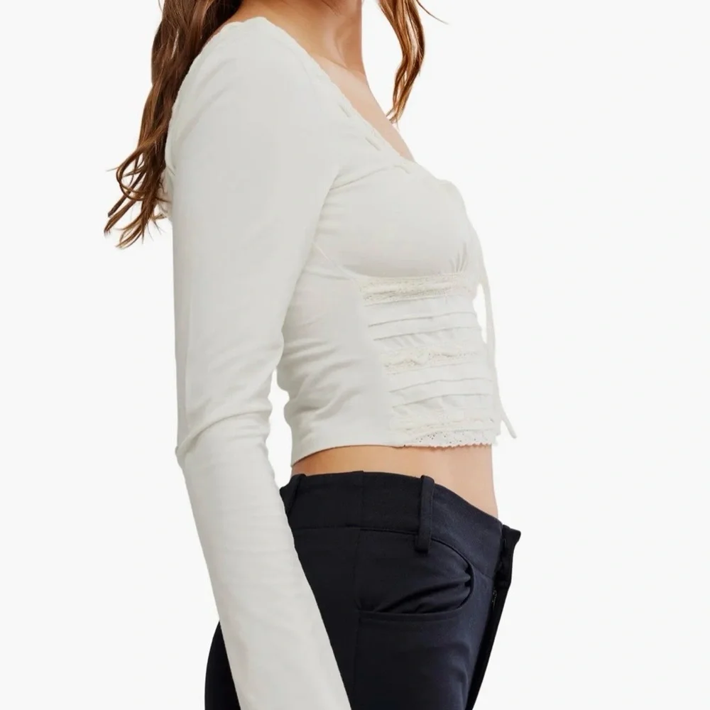 NWT Free People Scarlet Smocked Crop Top